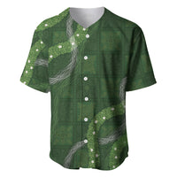 Hawaiian Quilt Baseball Jersey Pele Hair Hinahina Lei Green Version