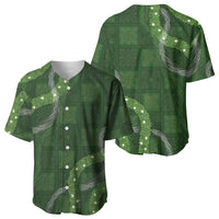 Hawaiian Quilt Baseball Jersey Pele Hair Hinahina Lei Green Version