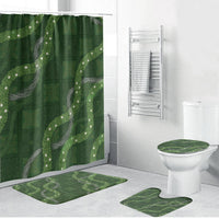 Hawaiian Quilt Bathroom Set Pele Hair Hinahina Lei Green Version