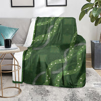 Hawaiian Quilt Blanket Pele Hair Hinahina Lei Green Version