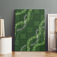 Hawaiian Quilt Canvas Wall Art Pele Hair Hinahina Lei Green Version