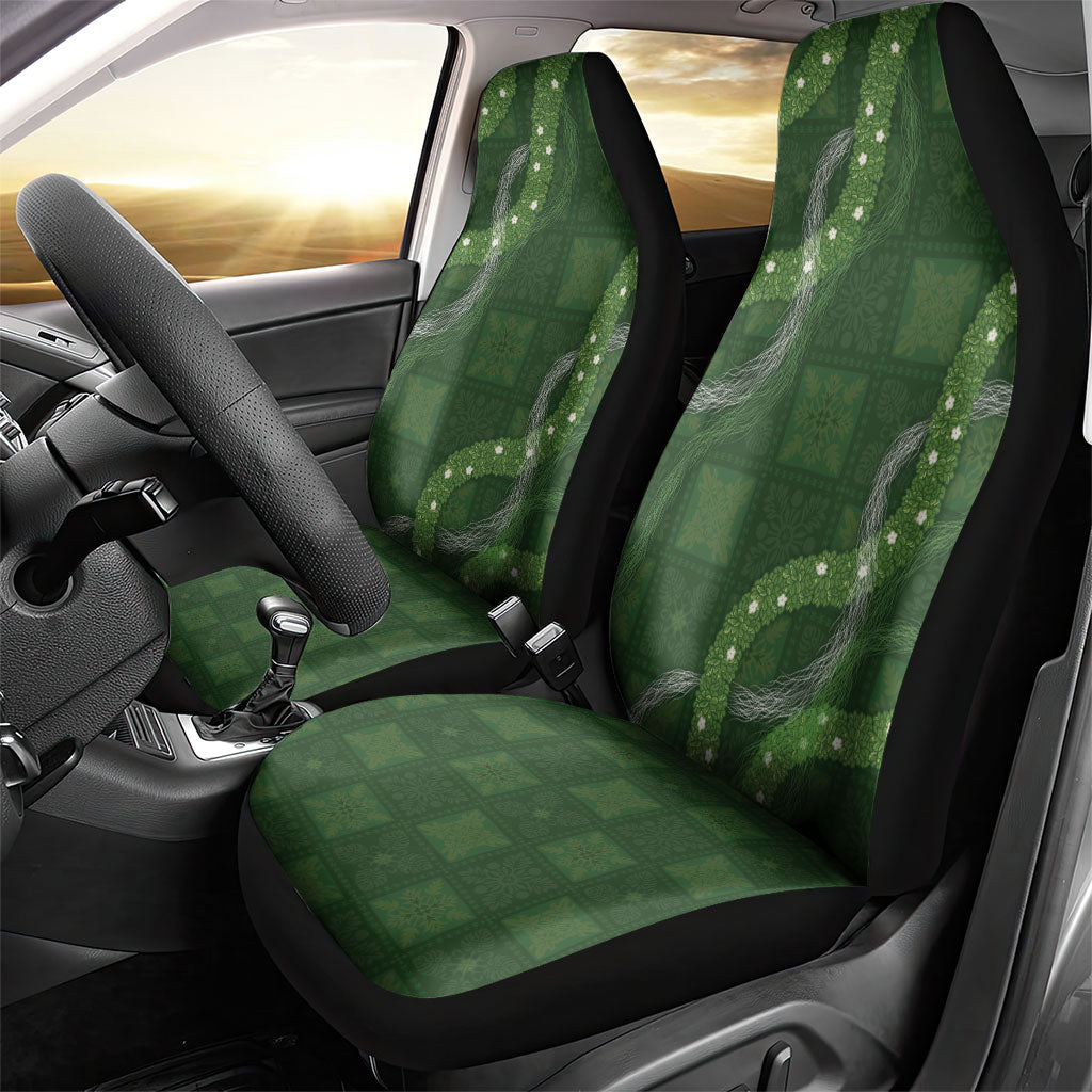 Hawaiian Quilt Car Seat Cover Pele Hair Hinahina Lei Green Version