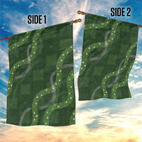 Hawaiian Quilt Garden Flag Pele Hair Hinahina Lei Green Version