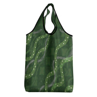 Hawaiian Quilt Grocery Bag Pele Hair Hinahina Lei Green Version