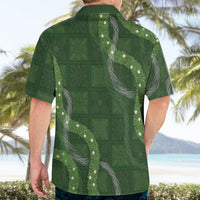 Hawaiian Quilt Hawaiian Shirt Pele Hair Hinahina Lei Green Version