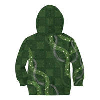 Hawaiian Quilt Kid Hoodie Pele Hair Hinahina Lei Green Version