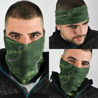 Hawaiian Quilt Neck Gaiter Pele Hair Hinahina Lei Green Version