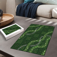 Hawaiian Quilt Puzzle Pele Hair Hinahina Lei Green Version