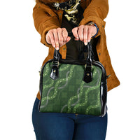 Hawaiian Quilt Shoulder Handbag Pele Hair Hinahina Lei Green Version