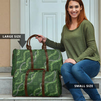 Hawaiian Quilt Travel Bag Pele Hair Hinahina Lei Green Version