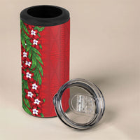 Tonga Language Week 4 in 1 Can Cooler Tumbler Heilala Floral Red