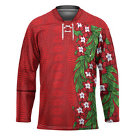 Tonga Language Week Hockey Jersey Heilala Floral Red