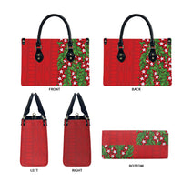 Tonga Language Week Leather Bag Heilala Floral Red