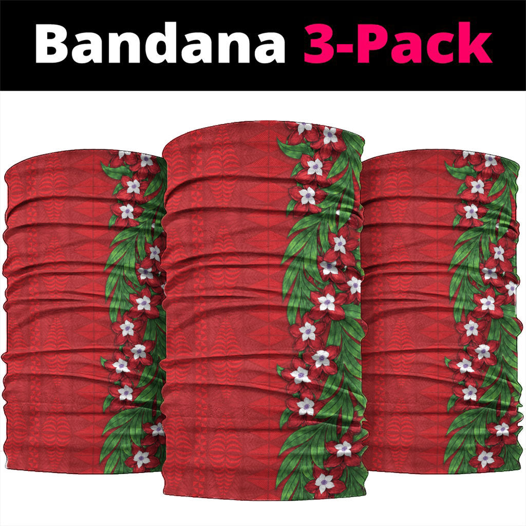 Tonga Language Week Neck Gaiter Heilala Floral Red