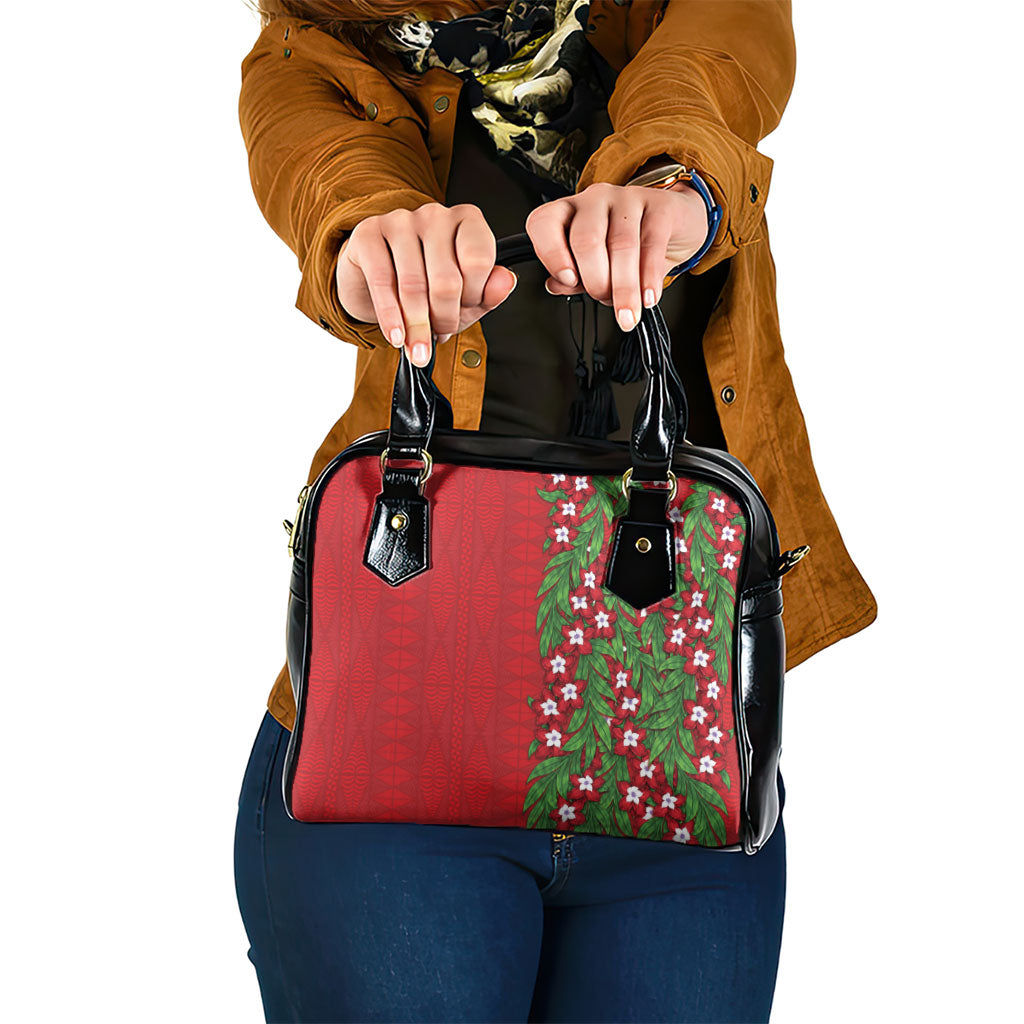 Tonga Language Week Shoulder Handbag Heilala Floral Red LT05 One Size Red - Polynesian Pride