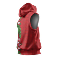 Tonga Language Week Sleeveless Hoodie Heilala Floral Red