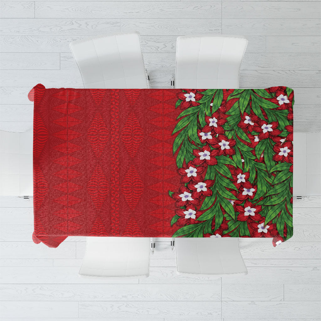 Tonga Language Week Tablecloth Heilala Floral Red