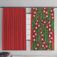 Tonga Language Week Window Curtain Heilala Floral Red
