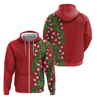 Tonga Language Week Zip Hoodie Heilala Floral Red