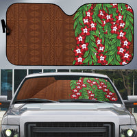 Tonga Language Week Auto Sun Shade Heilala Floral Brown