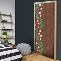 Tonga Language Week Door Cover Heilala Floral Brown