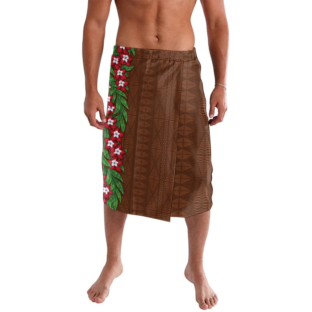 Tonga Language Week Lavalava Heilala Floral Brown LT05 Brown - Polynesian Pride
