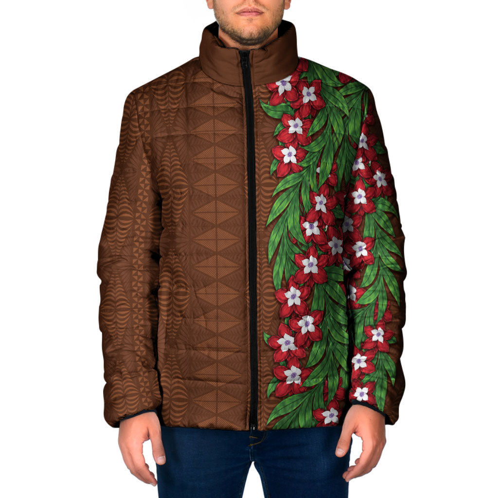 Tonga Language Week Padded Jacket Heilala Floral Brown