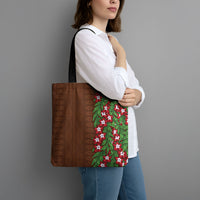 Tonga Language Week Tote Bag Heilala Floral Brown