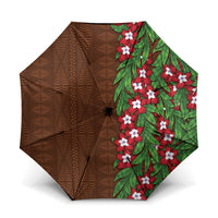 Tonga Language Week Umbrella Heilala Floral Brown