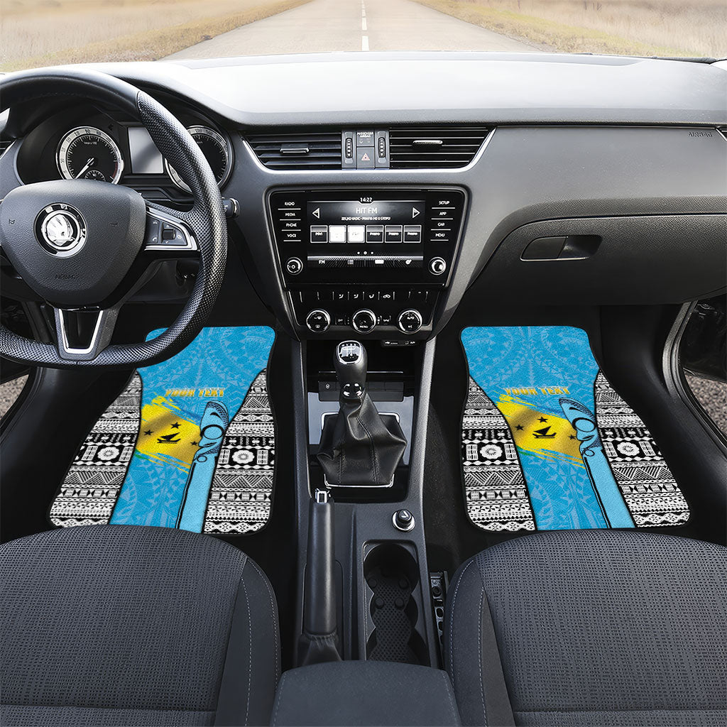 Personalised Malampa Fiji Day 2026 Car Mats Unique Style LT05 Set 2pcs - Front Blue - Polynesian Pride