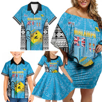 Personalised Malampa Fiji Day 2026 Family Matching Off Shoulder Short Dress and Hawaiian Shirt Unique Style LT05 - Polynesian Pride