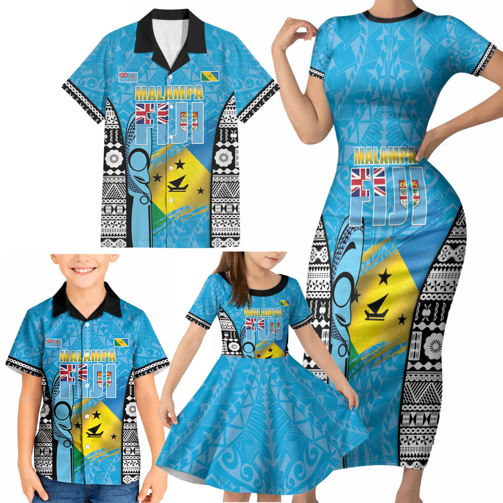 Personalised Malampa Fiji Day 2026 Family Matching Short Sleeve Bodycon Dress and Hawaiian Shirt Unique Style LT05 - Polynesian Pride