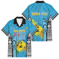 Personalised Malampa Fiji Day 2026 Family Matching Tank Maxi Dress and Hawaiian Shirt Unique Style LT05 Dad's Shirt - Short Sleeve Blue - Polynesian Pride
