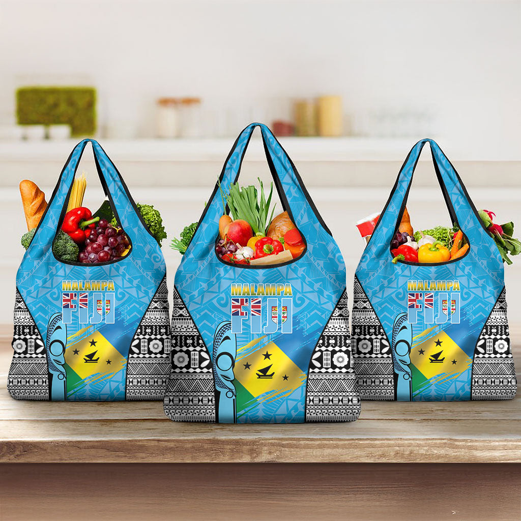 Malampa Fiji Day 2026 Grocery Bag Unique Style LT05 3-pack One Size Blue - Polynesian Pride