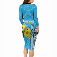 Personalised Malampa Fiji Day 2026 Long Sleeve Bodycon Dress Unique Style LT05 - Polynesian Pride