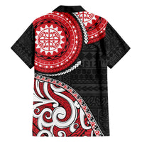 New Zealand Red Maori Koru Simple Style Family Matching Puletasi and Hawaiian Shirt LT05 - Polynesian Pride