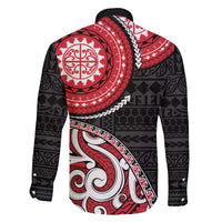 New Zealand Red Maori Koru Simple Style Family Matching Puletasi and Hawaiian Shirt LT05 - Polynesian Pride