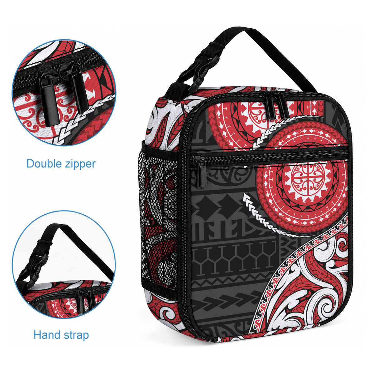 New Zealand Red Maori Koru Simple Style Lunch Bag LT05 - Polynesian Pride
