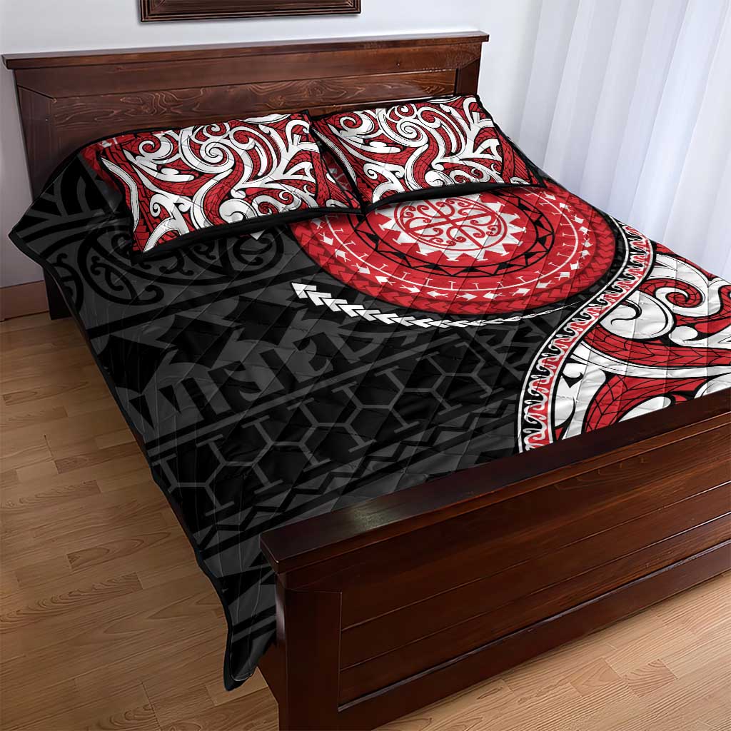 New Zealand Red Maori Koru Simple Style Quilt Bed Set