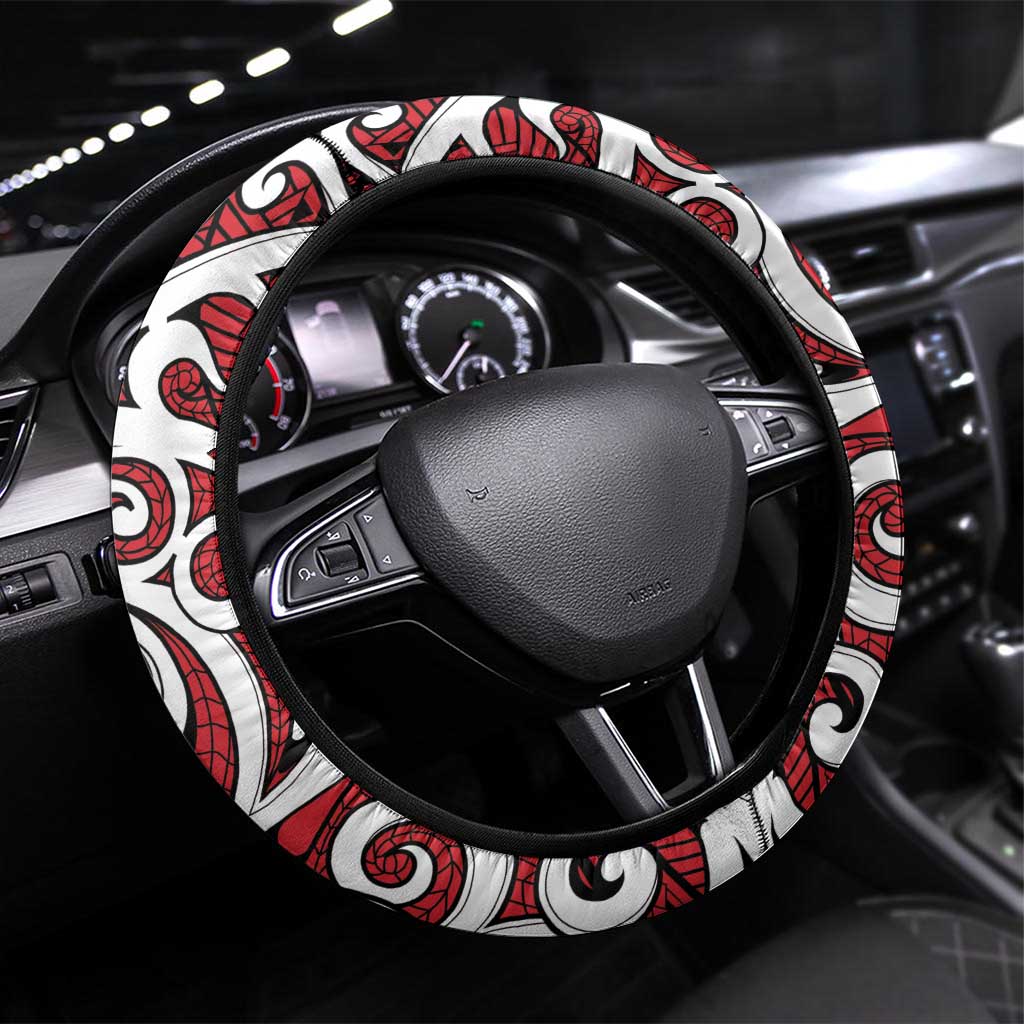 New Zealand Red Maori Koru Simple Style Steering Wheel Cover