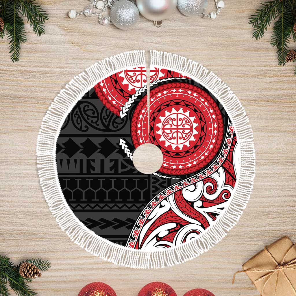 New Zealand Red Maori Koru Simple Style Tree Skirt