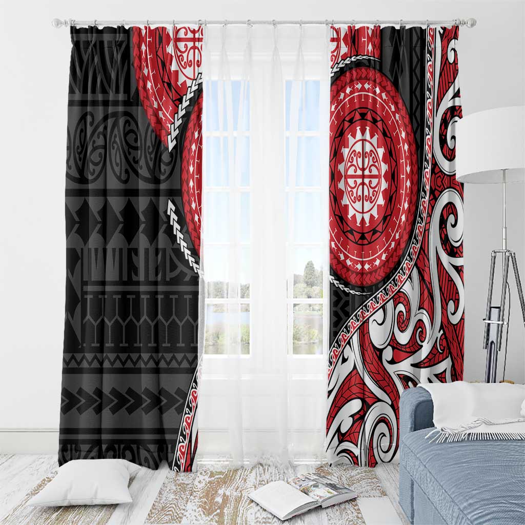 New Zealand Red Maori Koru Simple Style Window Curtain