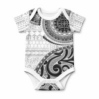 New Zealand White Maori Koru Simple Style Baby Onesie LT05 White - Polynesian Pride