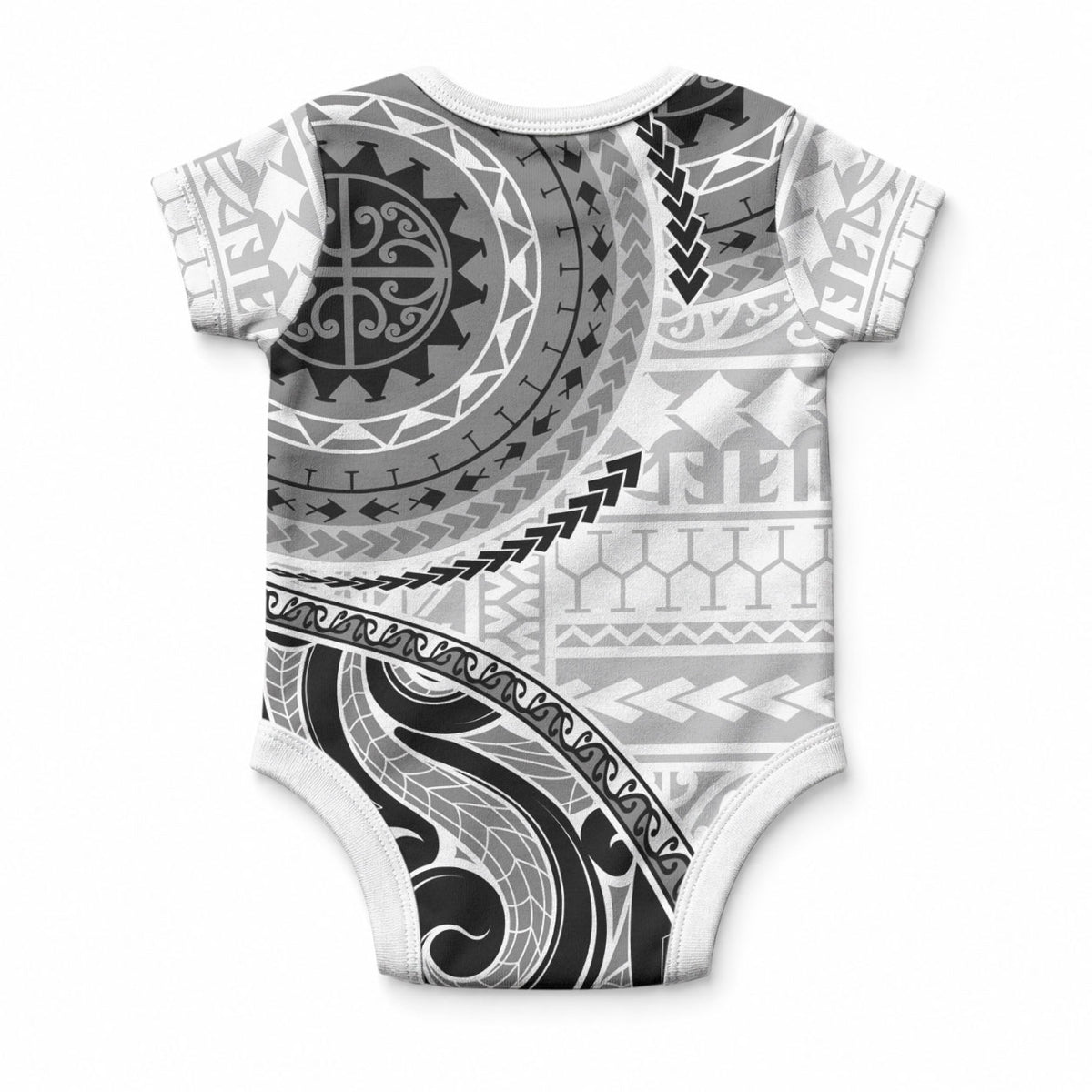 New Zealand White Maori Koru Simple Style Baby Onesie LT05 - Polynesian Pride