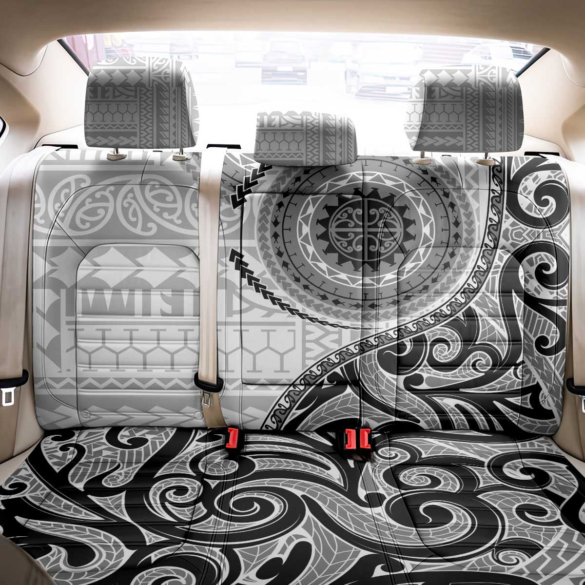 New Zealand White Maori Koru Simple Style Back Car Seat Cover