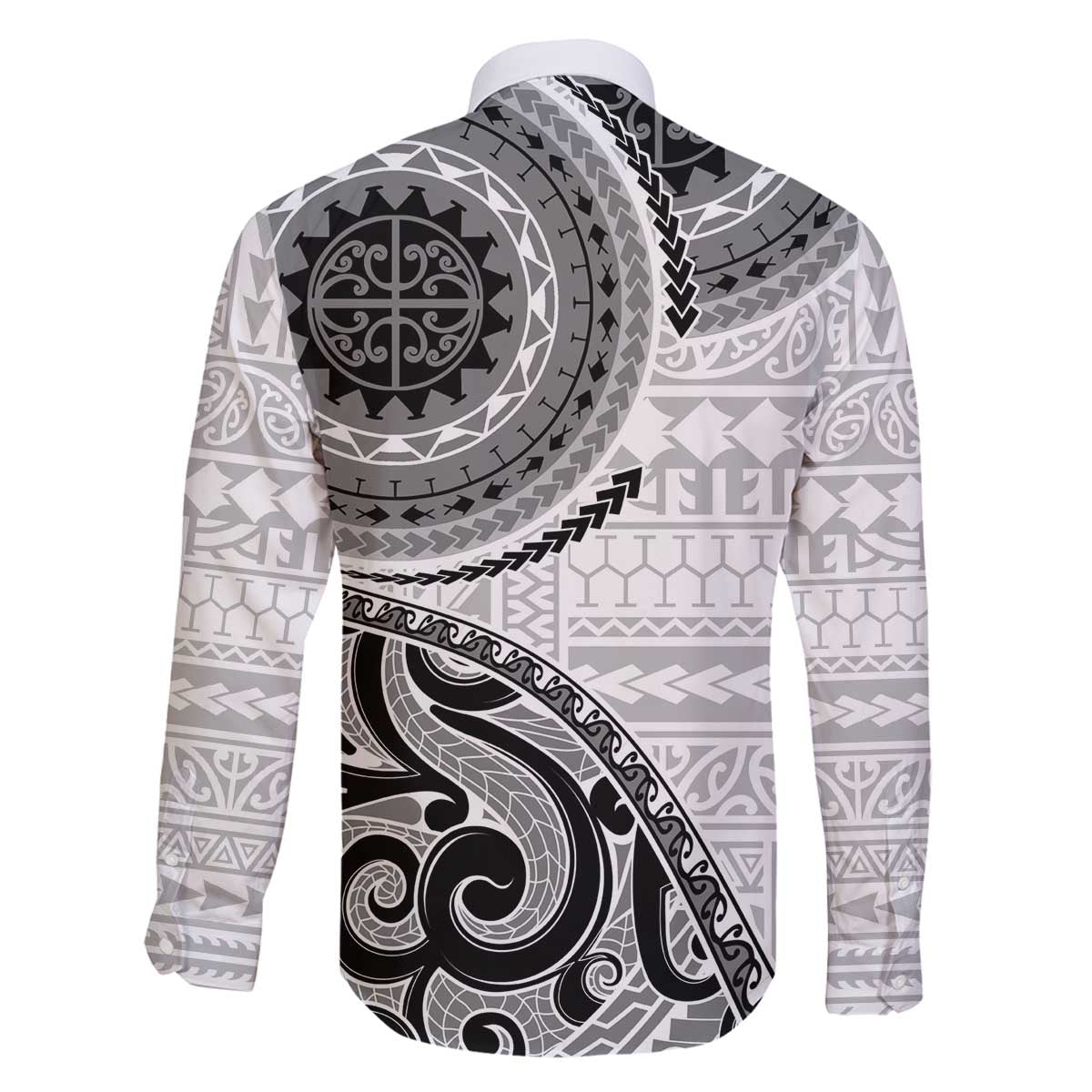 New Zealand White Maori Koru Simple Style Family Matching Puletasi and Hawaiian Shirt LT05 - Polynesian Pride