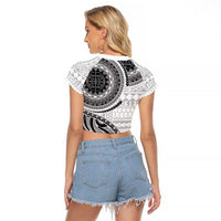 New Zealand White Maori Koru Simple Style Raglan Cropped T Shirt
