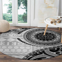 New Zealand White Maori Koru Simple Style Round Carpet