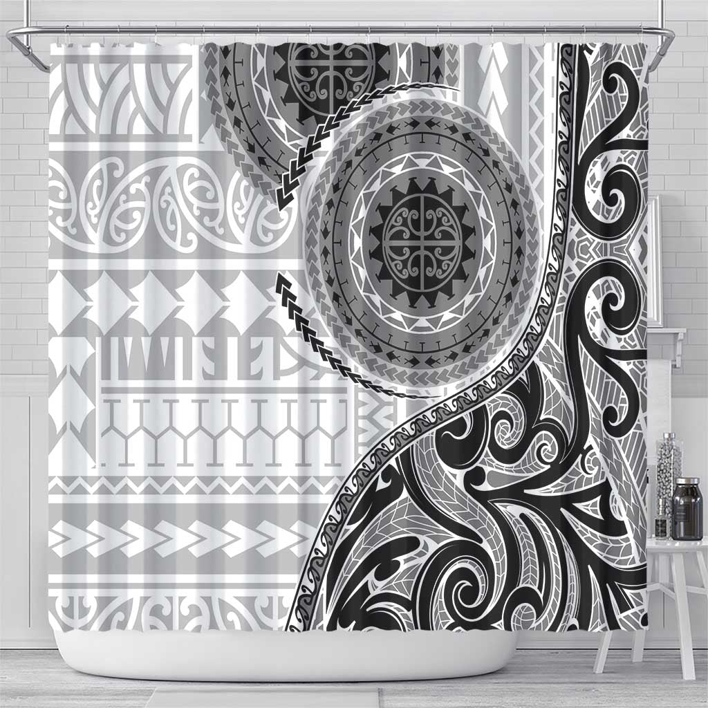 New Zealand White Maori Koru Simple Style Shower Curtain