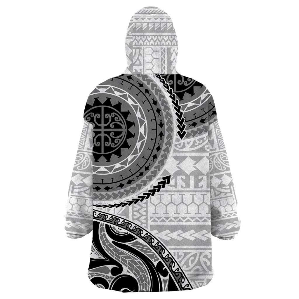 New Zealand White Maori Koru Simple Style Wearable Blanket Hoodie